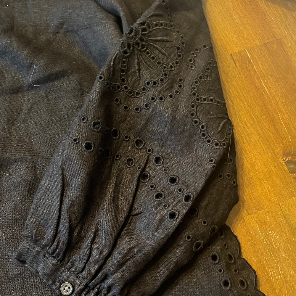J. Crew Bungalow embroidered top in linen xs - Picture 4 of 6
